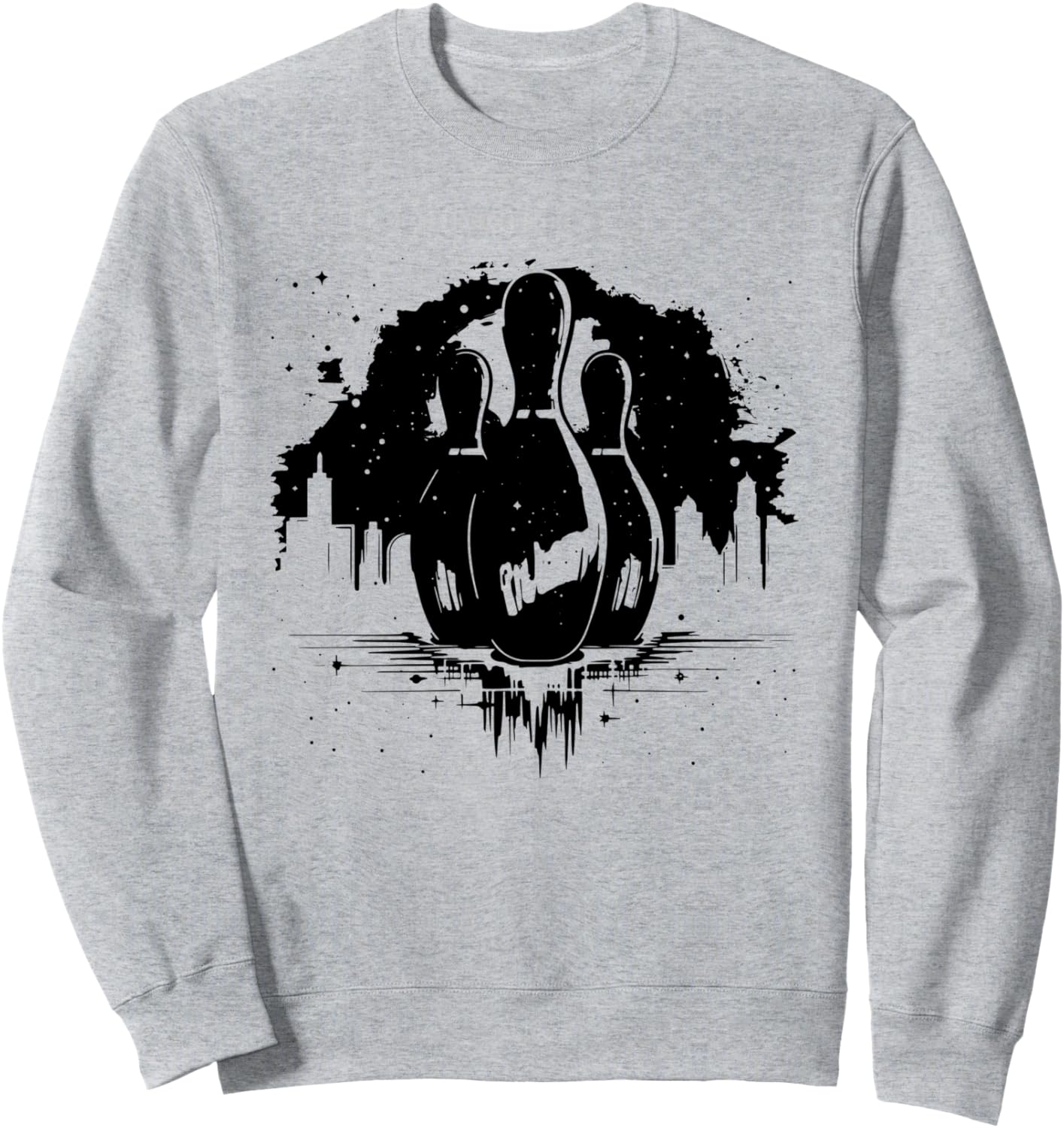 

Толстовка с графическим принтом на тему боулинга Funny Bowling Instructor Graphic T-Shirt, серый