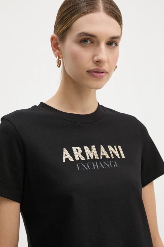 

Хлопковая футболка Armani Exchange, черный
