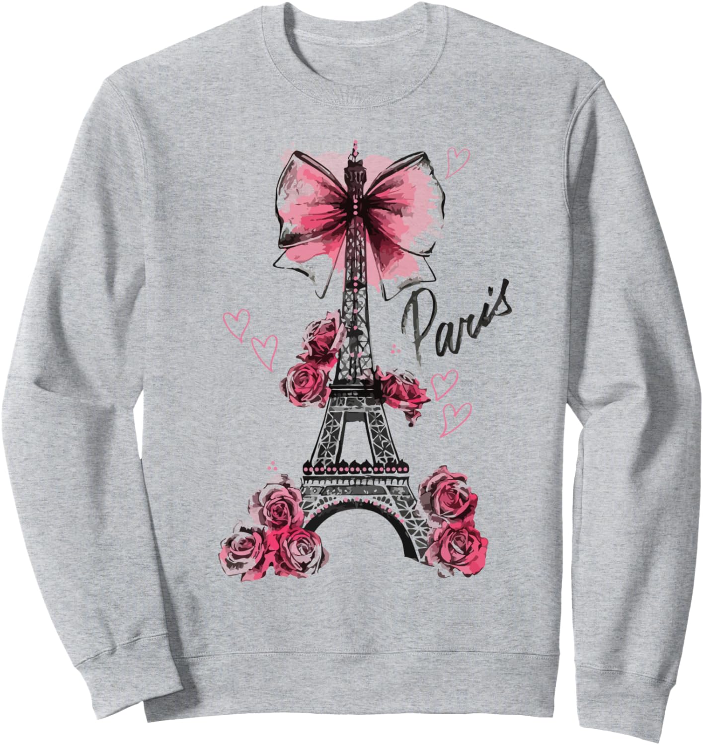 

Привет, Париж, Франция! Толстовка I Love Paris, Hello France, серый