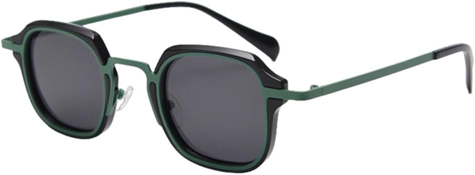 

MUTYNE Женские винтажные солнцезащитные очки Мужские ретро летние мужские квадратные солнцезащитные очки для женщин в стиле панк Металлические UV400, Green Black Frame