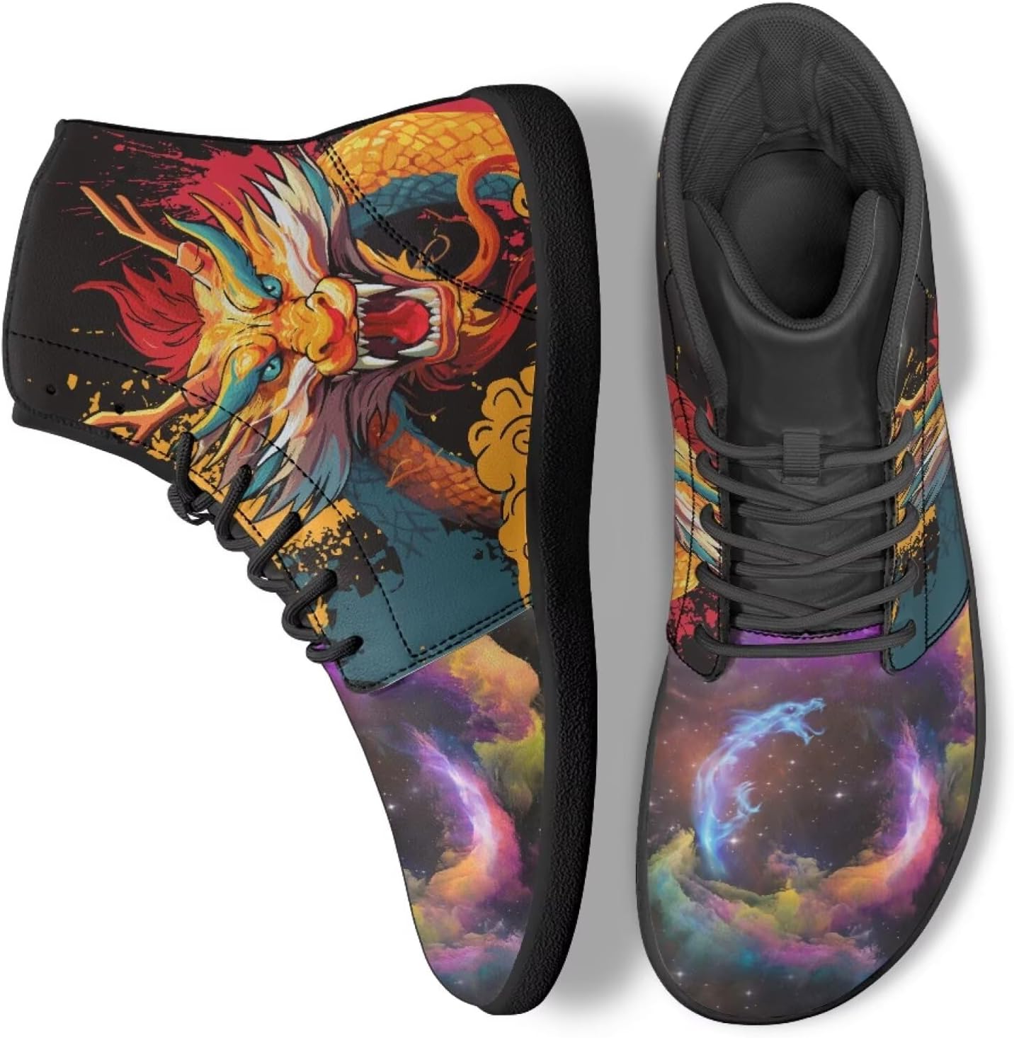 

Унисекс кроссовки на высокой подошве для ходьбы из искусственной кожи, беговые кроссовки для путешествий, офиса и работы для женщин и мужчин Ecaestolph, черный