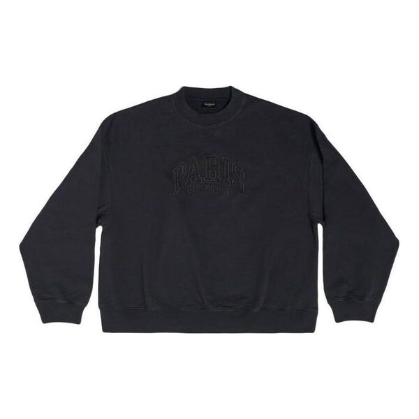 

Свитер cities paris embroidered logo sweatshirt 'black' Balenciaga, черный