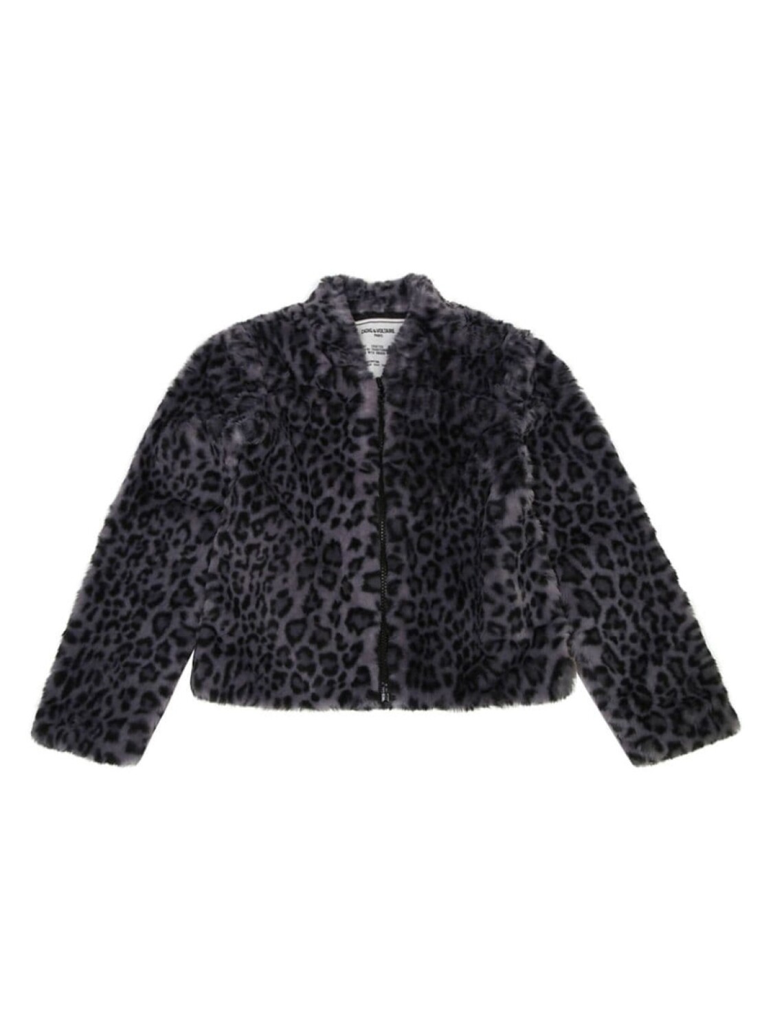 

Zadig & Voltaire Kids куртка из искусственного меха с леопардовым принтом, черный