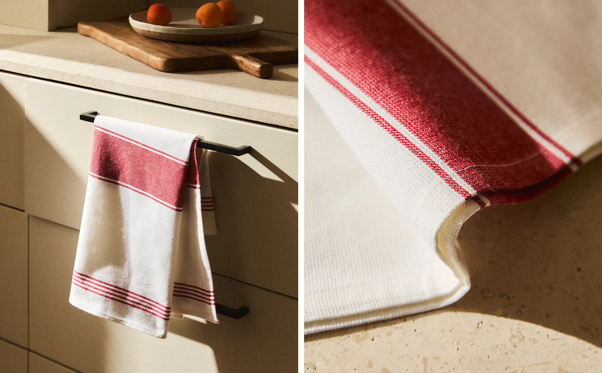 

Полосатое кухонное полотенце Zara Home, красный