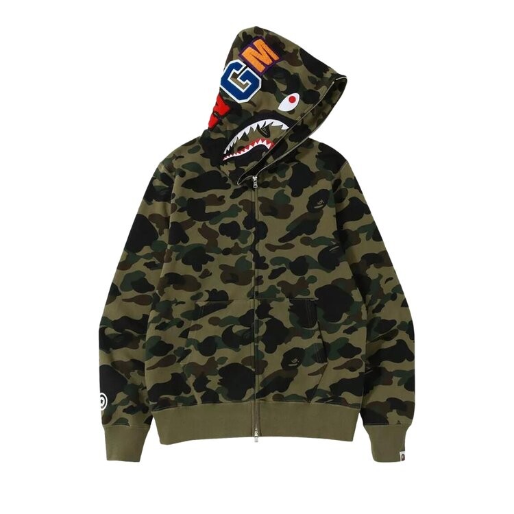 

Худи BAPE 1st Camo Shark Full Zip Hoodie, зеленый