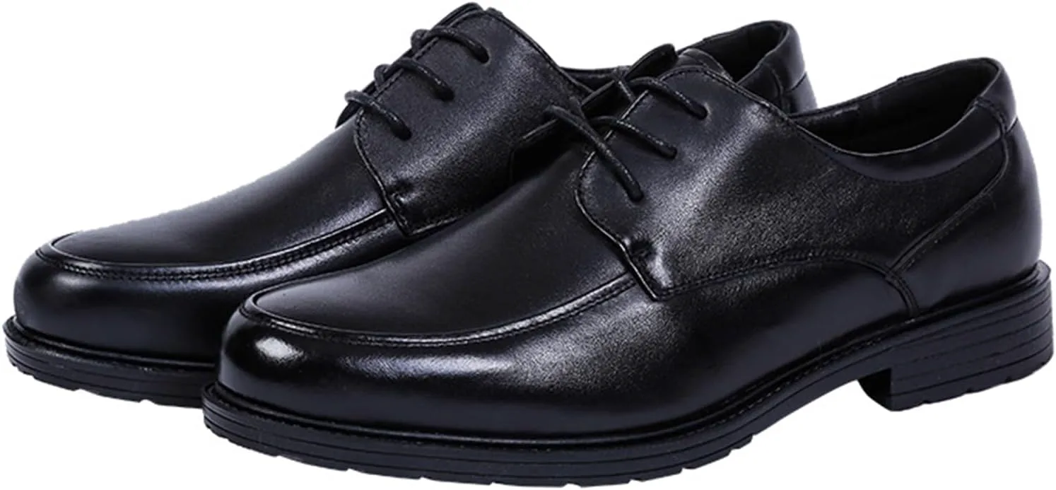 

Мужские туфли JiuQing на шнуровке из деловой кожи, мягкие рабочие и повседневные оксфорды с округлым носком, черный