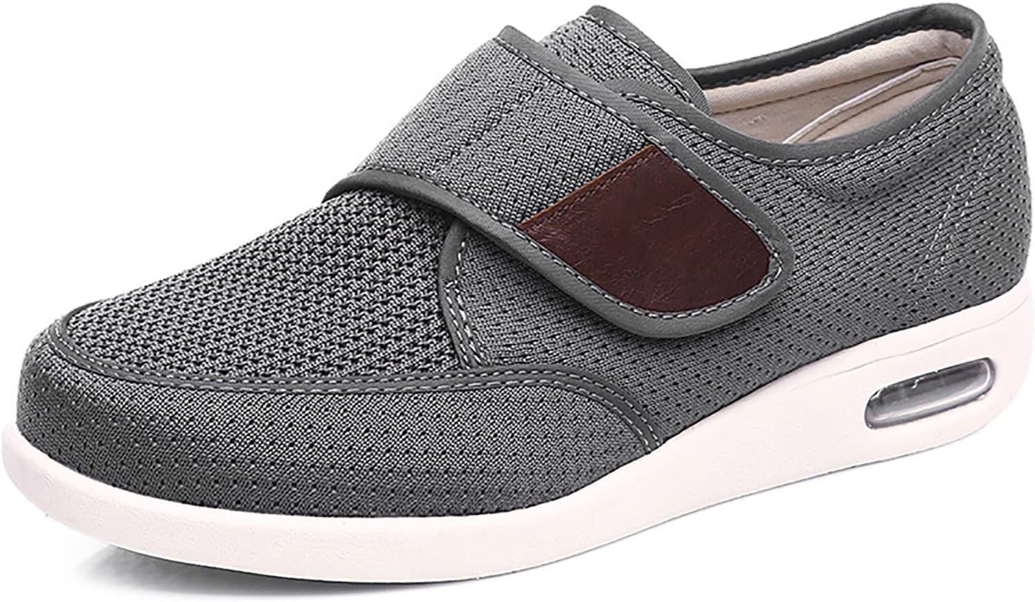 

Мужские диабетические туфли Mei MACLEOD, широкие слипоны для ходьбы для отекших ног, кроссовки широкой посадки для пожилых с облегчением боли в стопах, серый