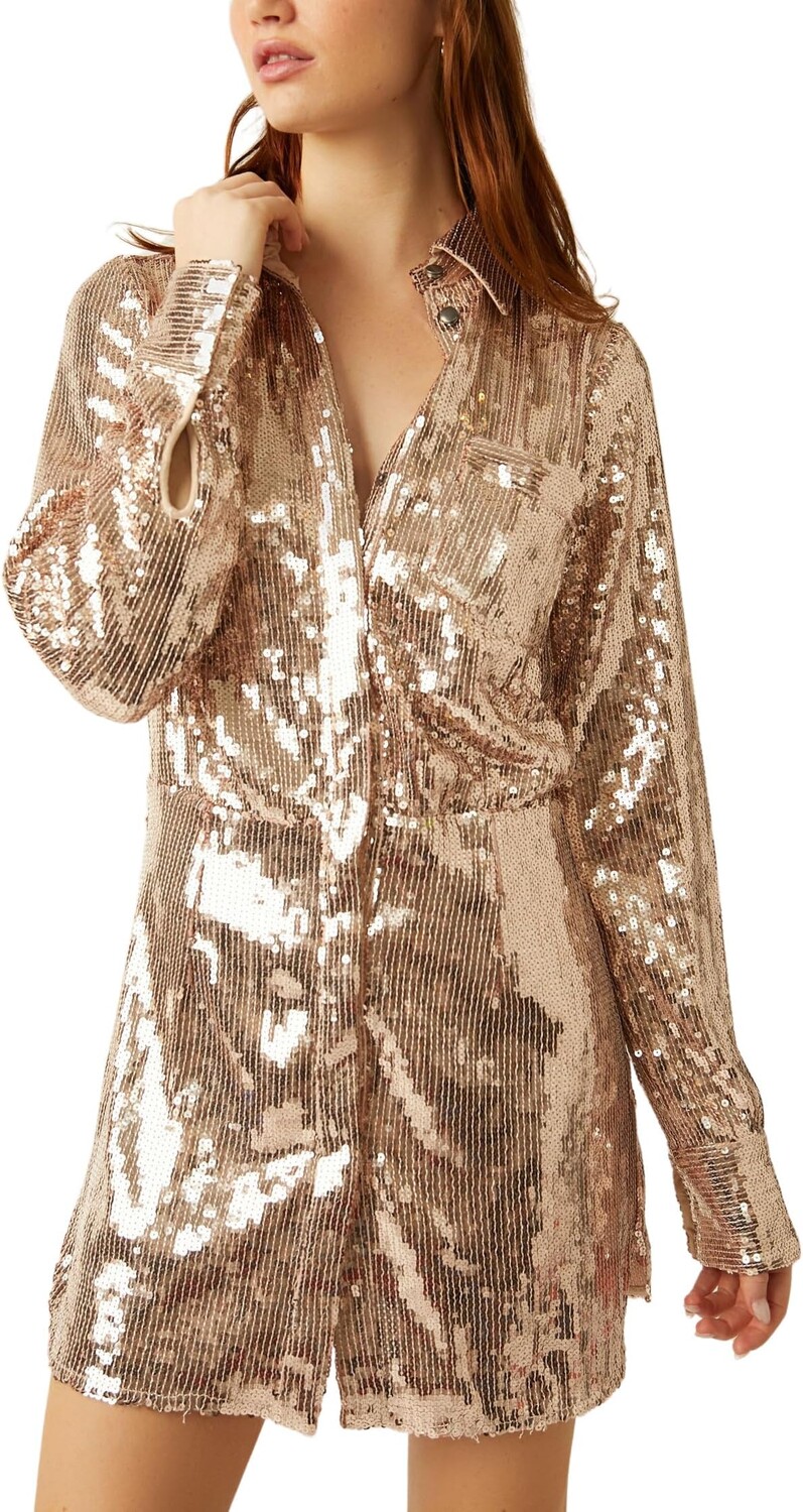 

Платье Sophie Sequin Mini Free People, цвет Champagne