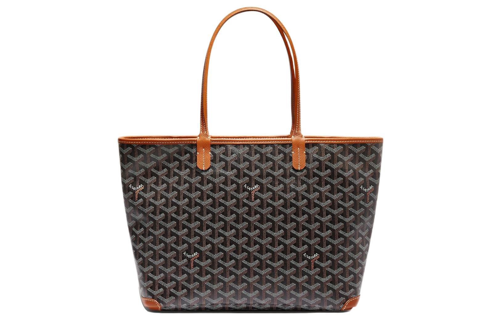 

GOYARD Сумка-шоппер из холста с кожаными вставками, Tan