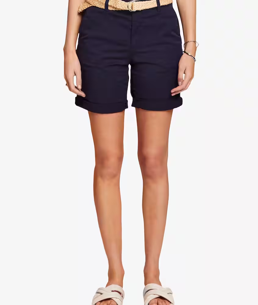

Шорты с плетеным поясом из рафии ESPRIT, синий