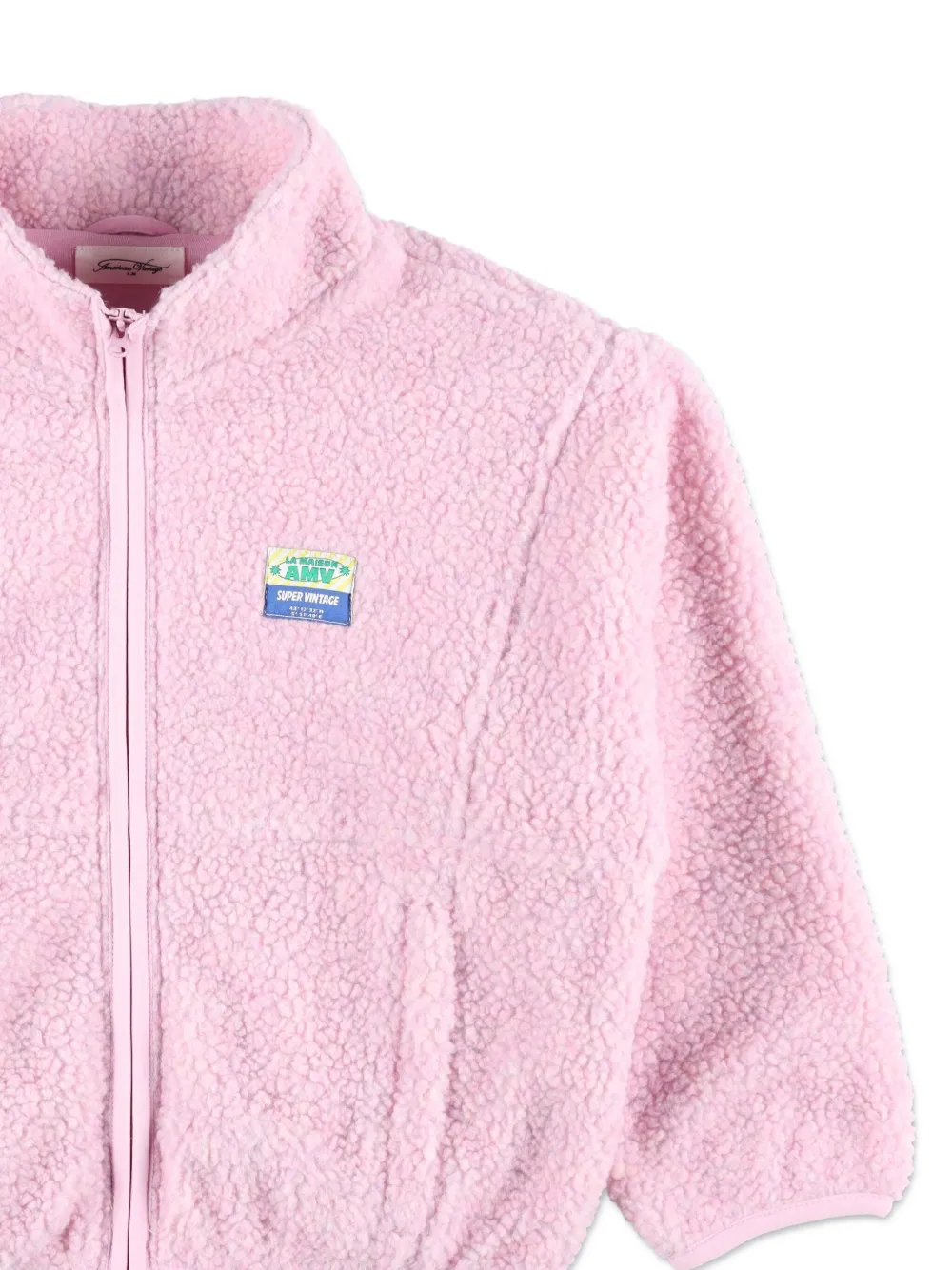Укороченная куртка на молнии из ворса American Vintage Kids, розовый — фото 3