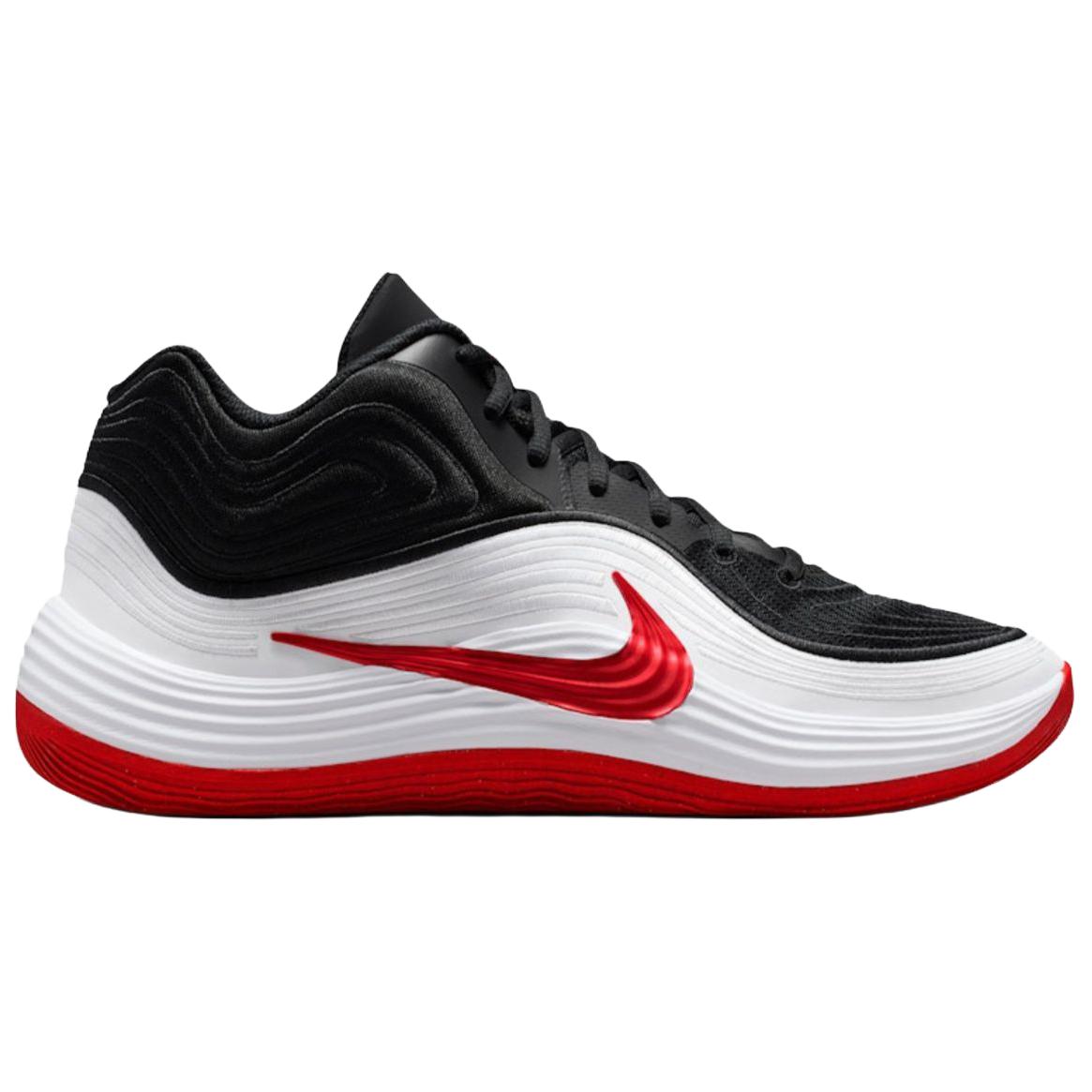 Высокие баскетбольные кроссовки Unisex White Black Nike, белый/черный/красный — фото 3