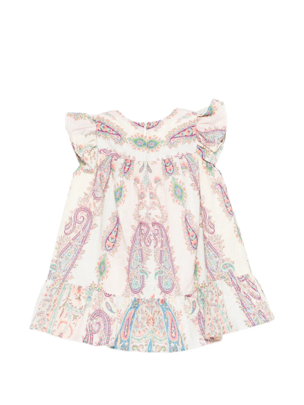 Платье с рюшами и узором пейсли ETRO KIDS, бежевый — фото 2