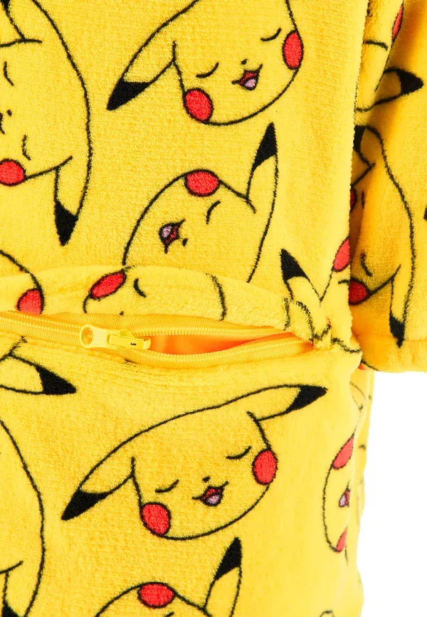 Плед-накидка с капюшоном Pikachu Pokemon, желтый — фото 4