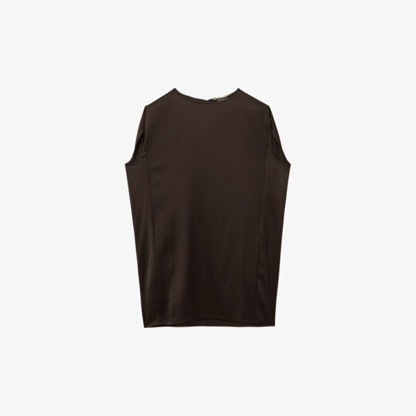 

Топ из атласа с подкладкой на плечах Reiss x atelier camille Reiss, коричневый