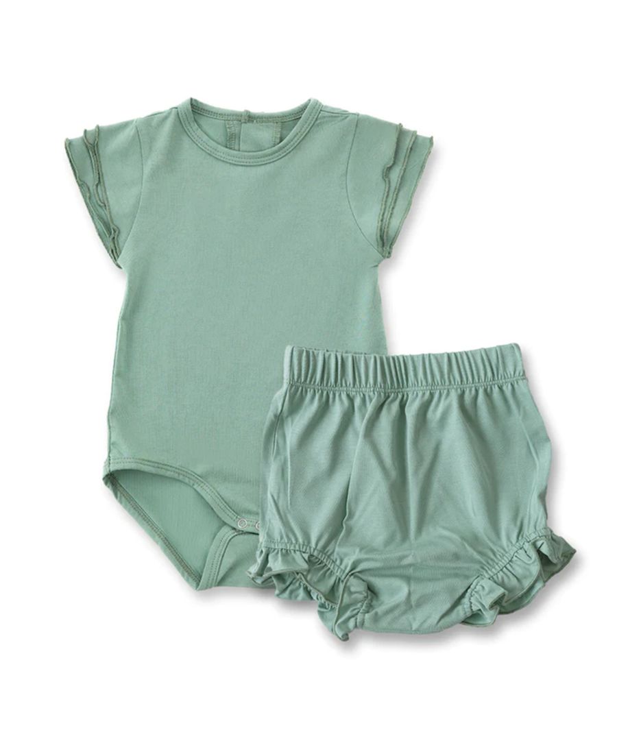 

Комплект из двух предметов для девочек: боди и трусики Earth Baby Outfitters, Sage green