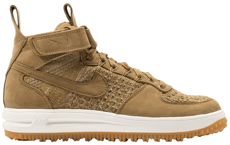 

Кроссовки Nike Lunar Force 1 Flyknit 'Flax', желто-коричневый