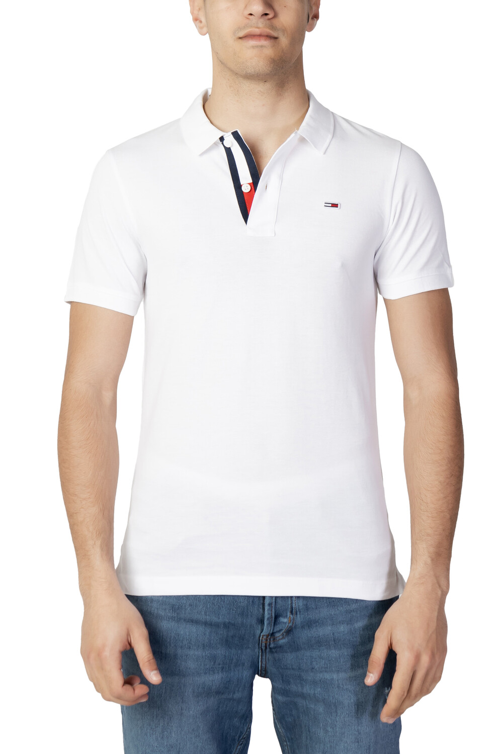 

Поло Tommy Jeans однотонное, белый