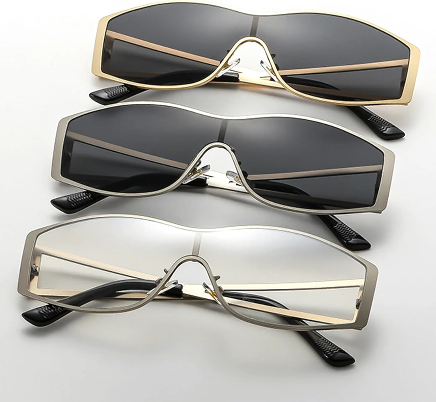 

Модные цельные солнцезащитные очки bullabulling для женщин в стиле Y2K с металлической оправой, «кошачий глаз», защита от ультрафиолета UV400, Gold/Silver