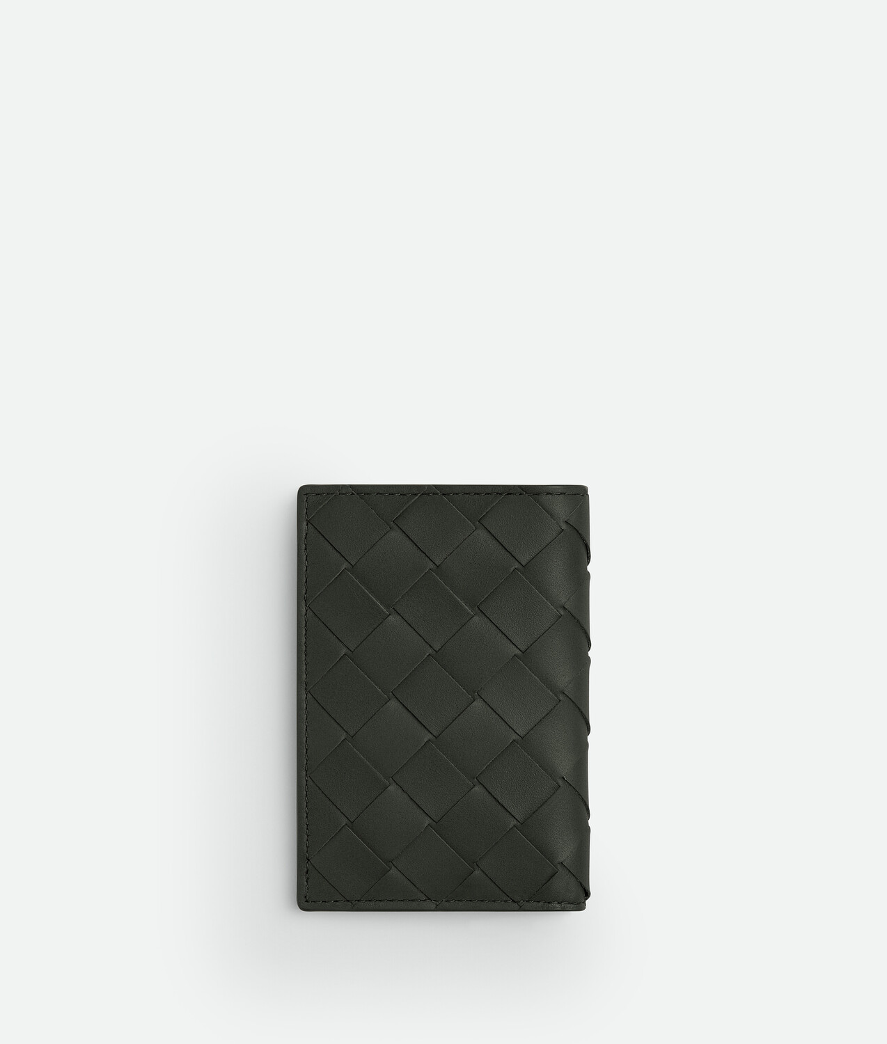 Чехол для карточек с клапаном Intrecciato Bottega Veneta, темно-зеленый — фото 3