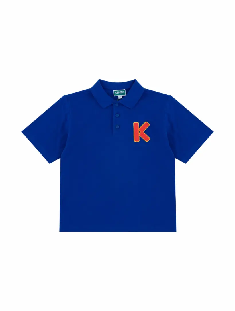 

Хлопковое поло с логотипом Kenzo, тёмно-синий