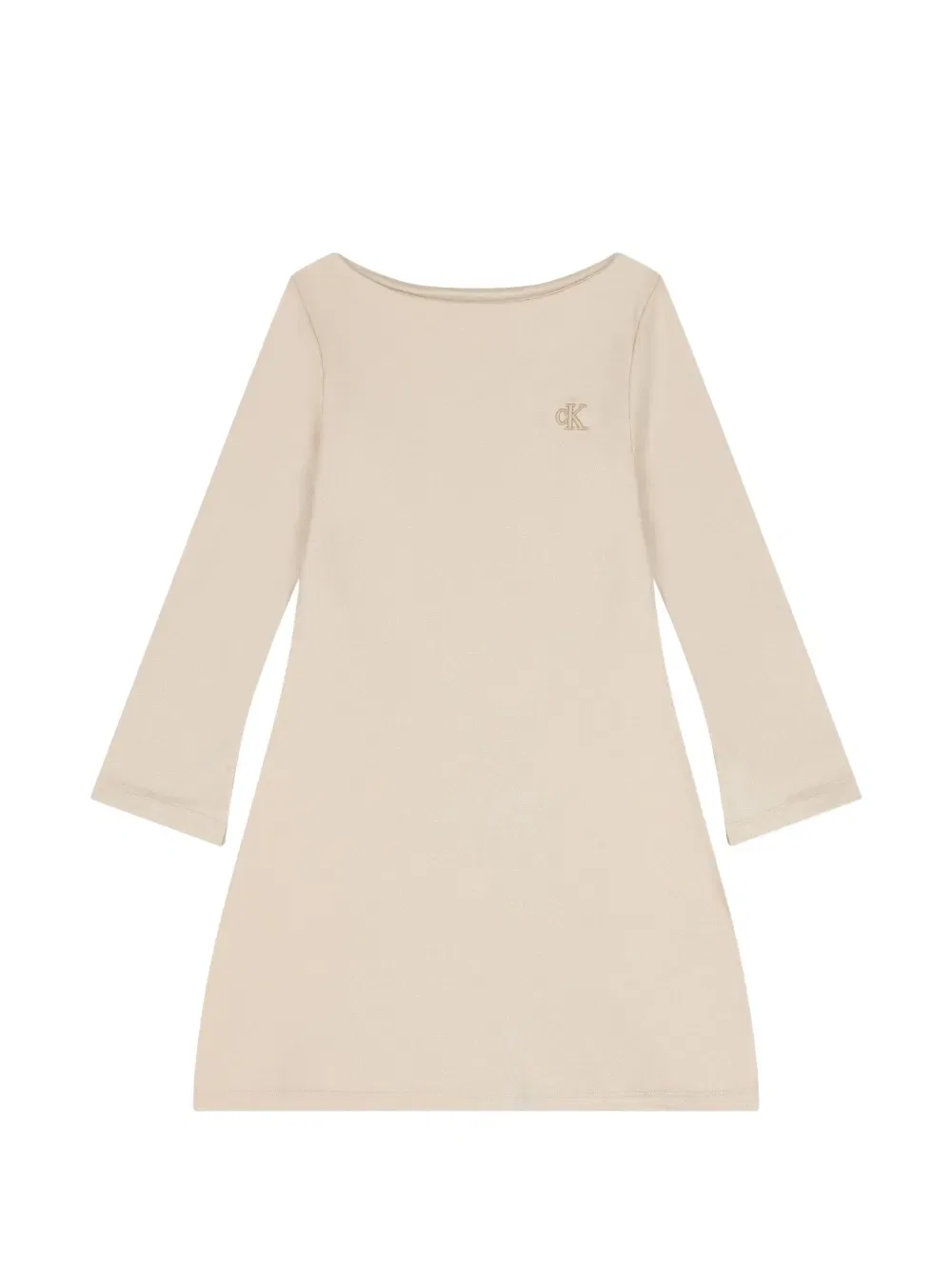 Платье с длинными рукавами и логотипом Calvin Klein Kids, нейтральный