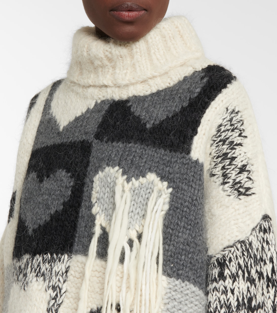 

Свитер из смесовой шерсти в технике интарсия Joseph, Grey Combo