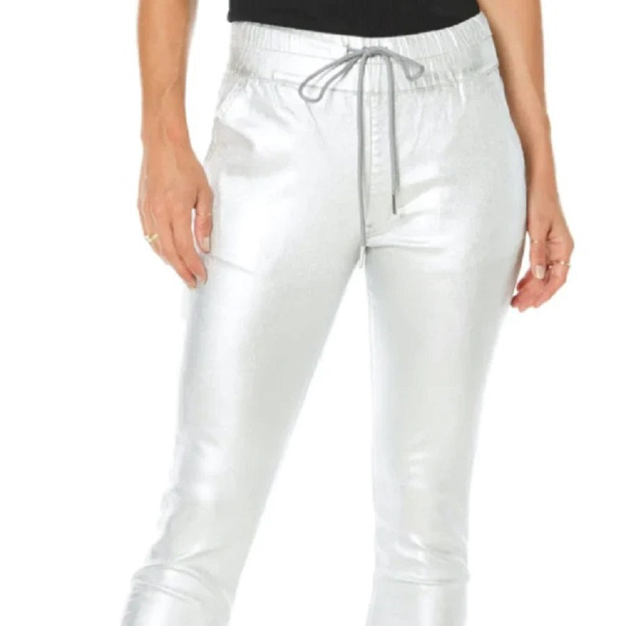 

Легкие узкие брюки в серебряной фольге Juicy Couture