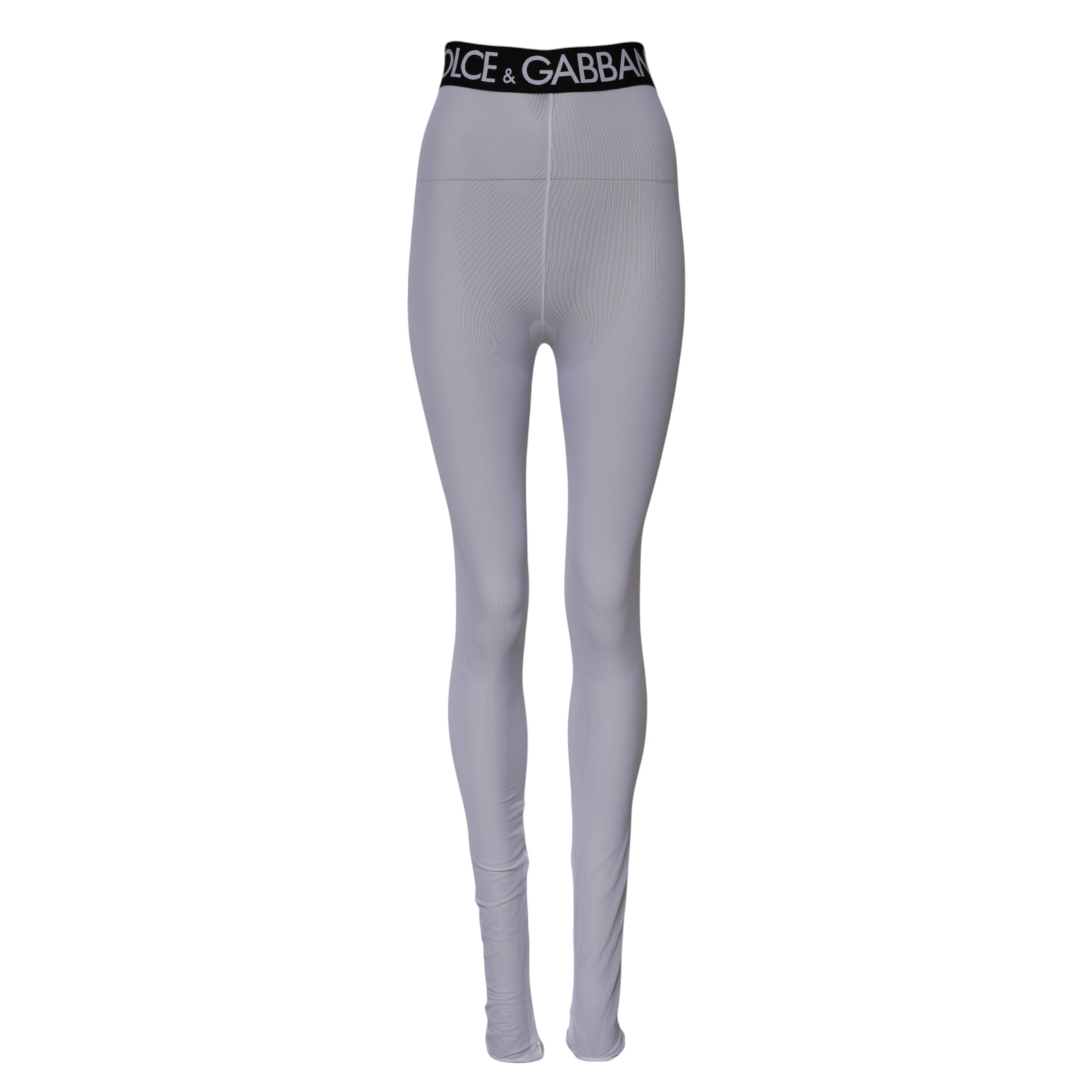 Джинсы Gray Nylon DG Logo Mid Waisted Leggings Pants Dolce & Gabbana, серый — фото 4