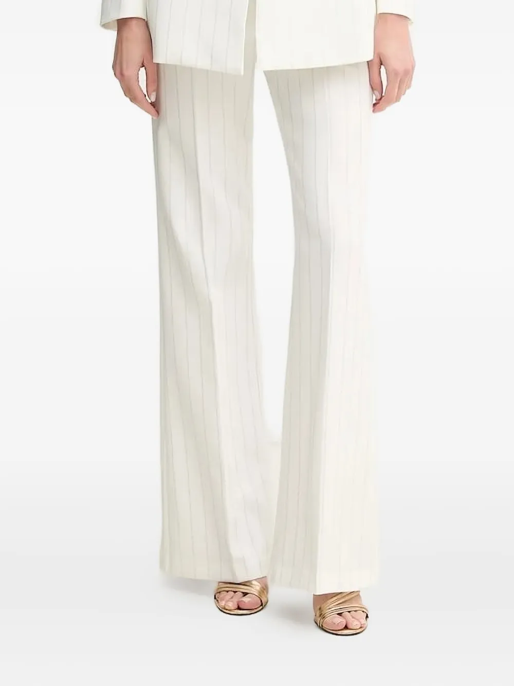 

Расклешенные брюки в тонкую полоску Ermanno Scervino, белый