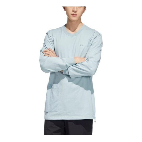 

Футболка Men's adidas Solid Color Logo Pocket Sports Long Sleeves Gray T-Shirt, мультиколор