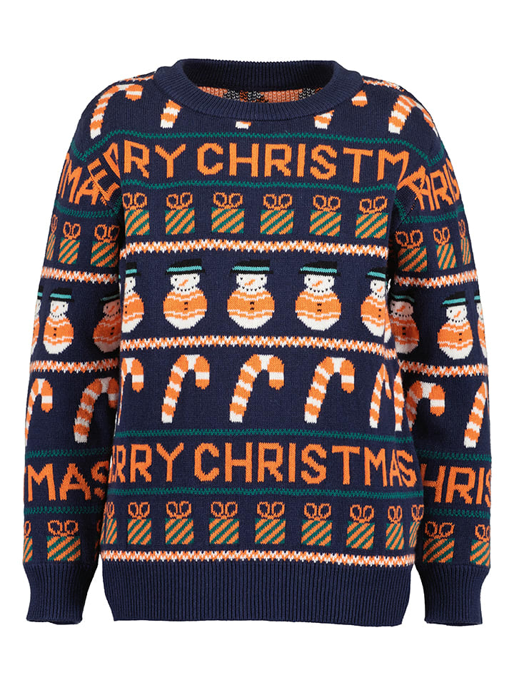 

Свитер темно-синего/оранжевого цвета Blue Seven