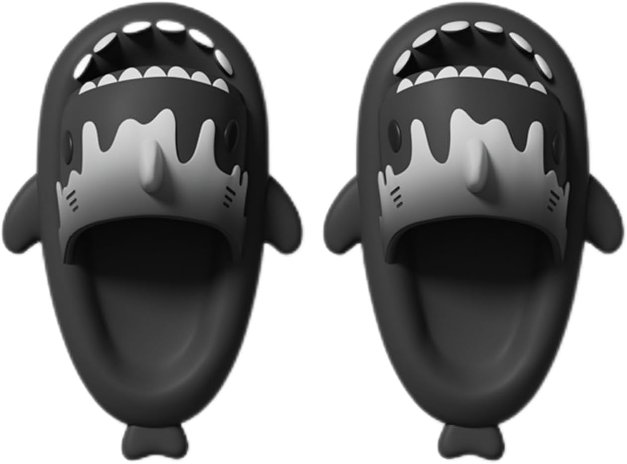 

Шлепанцы «Акула-мороженое», милые мультяшные 3D домашние тапочки в виде акулы-облака для женщин и мужчин Generic, черный