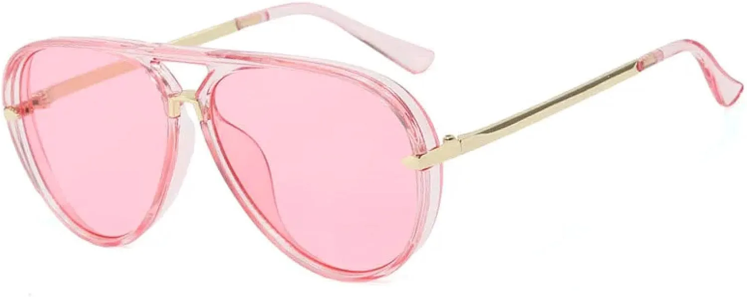 

Винтажные солнцезащитные очки в крупной оправе для женщин и мужчин, роскошные, популярные, в стиле панк, металлические, для активного отдыха TYUVIVO, Pink