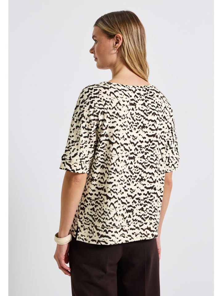 

Футболка бежево-шоколадного цвета Street One, Бежевый, Футболка бежево-шоколадного цвета Street One