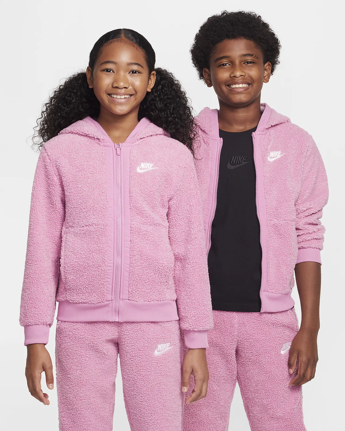 Детская зимняя куртка на молнии Nike Sportswear Club Fleece, Magic Flamingo/Magic Flamingo/White