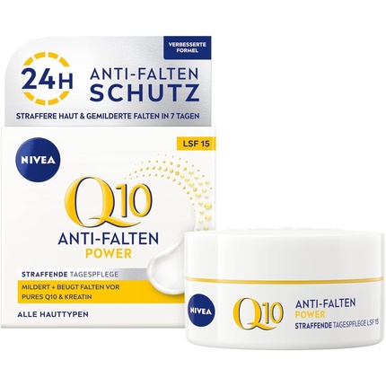 

NIVEA Q10 Power Anti-Wrinkle + Firming Day Cream для более гладкой и молодой кожи SPF 15 50 мл