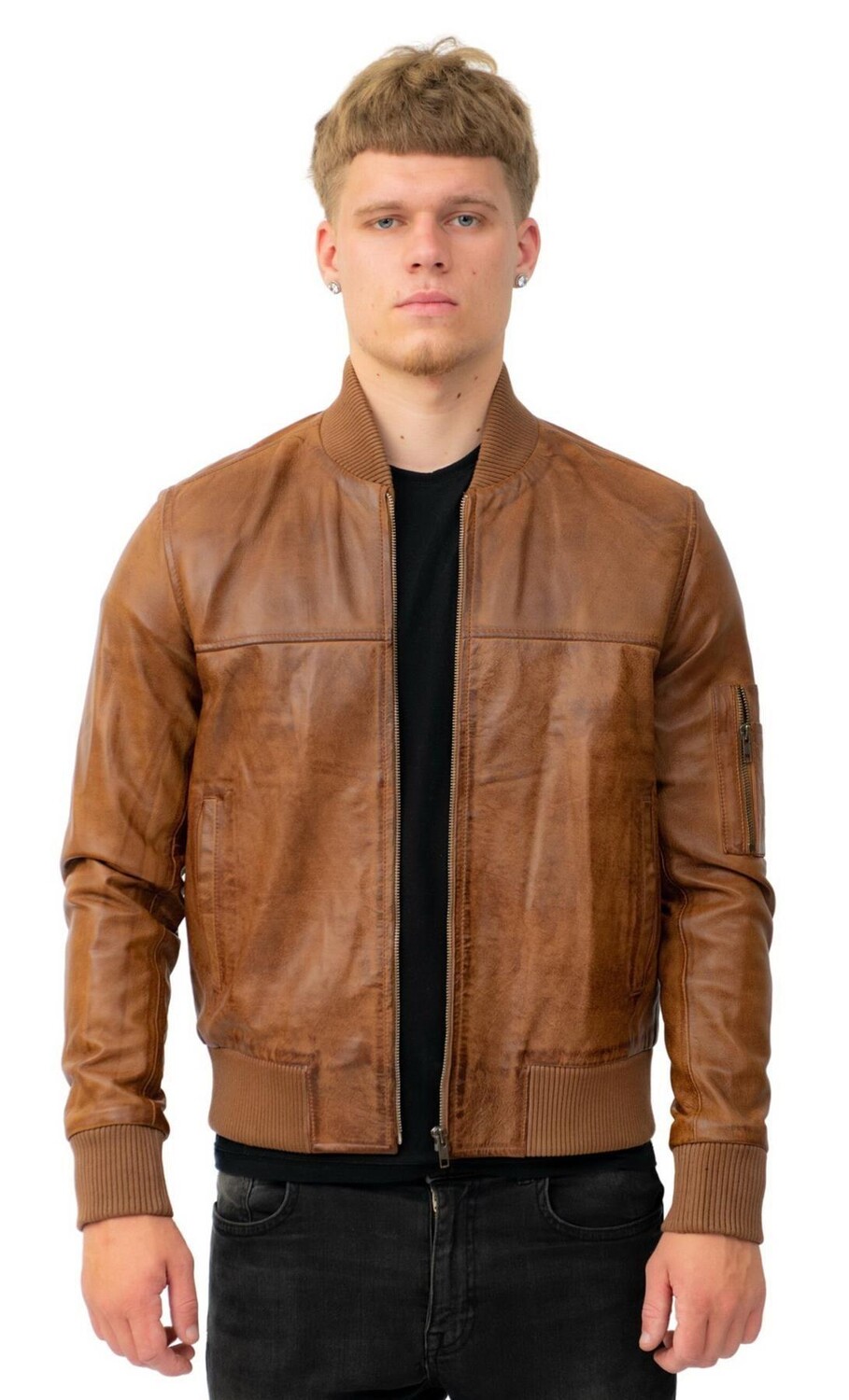 

Кожаный бомбер Retro MA-1-Арлингтон Infinity Leather, коричневый