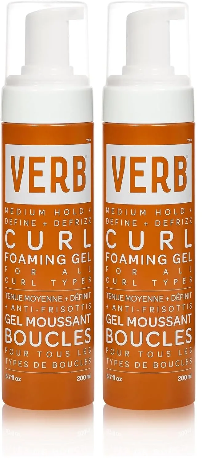 VERB Curl Foaming Gel - пенка для укладки против пушистости, для волн и локонов, средняя фиксация, веган, без парабенов и сульфатов 198 мл (2 шт.)