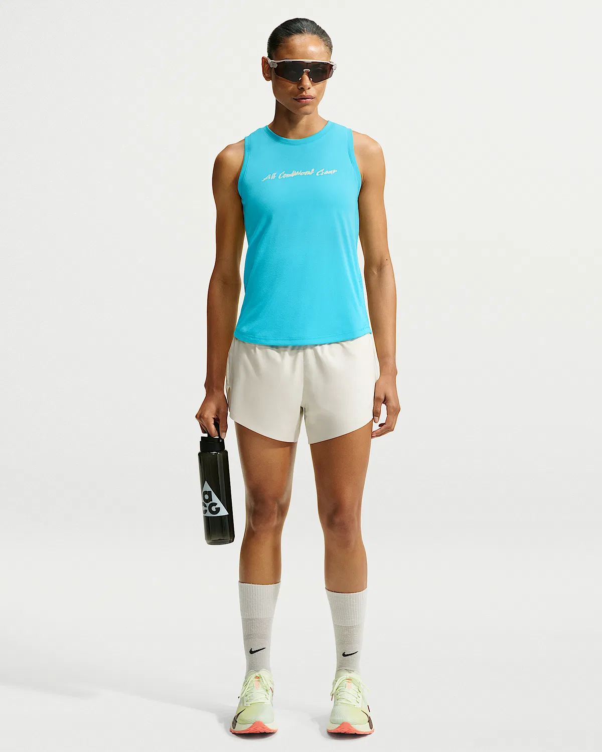 Женский топ для трейлраннинга Dri-FIT Nike ACG "Solar Chase", Baltic Blue/Summit White — фото 4