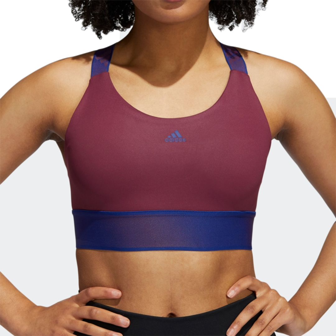 (WMNS) Спортивный бюстгальтер Adidas Believe This средней поддержки, цвет «Медно-синий» — фото 2