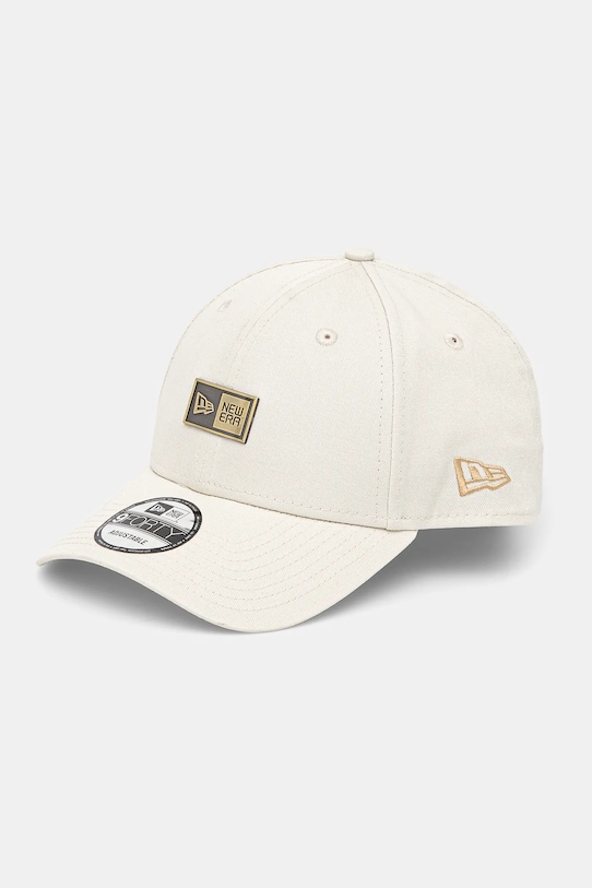 

Хлопковая кепка с козырьком New Era, бежевый