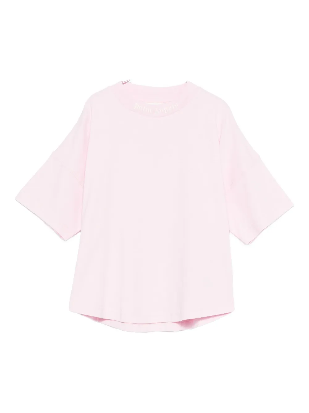 

Футболка из хлопка с логотипом на шее Palm Angels Kids, розовый