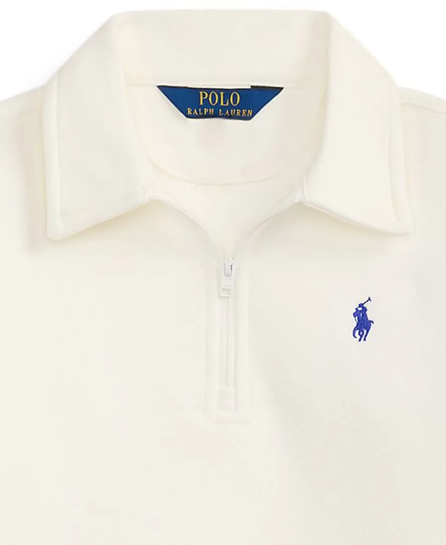 Свитер свободного кроя с воротником для девочек 7-16 лет Polo Ralph Lauren, белый — фото 3