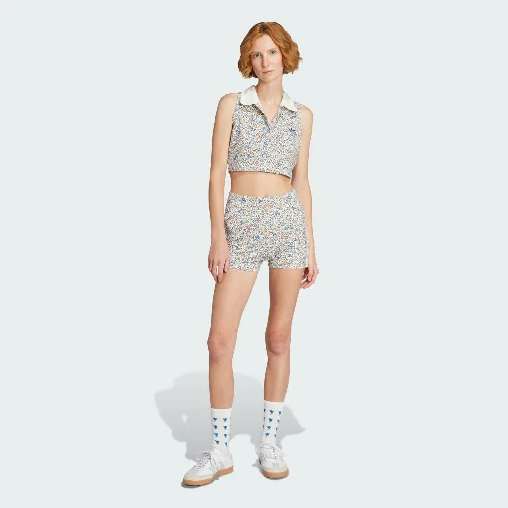 Originals x Liberty London Укороченная футболка-поло без рукавов Adidas, white — фото 3