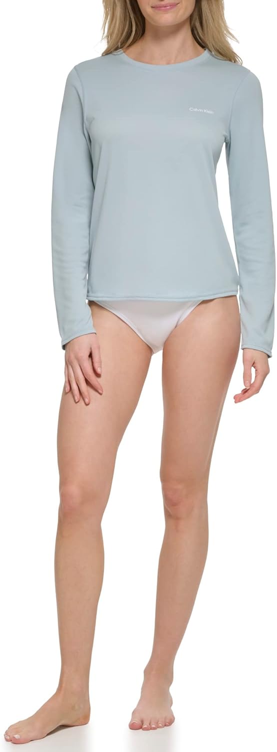 

Женская футболка Calvin Klein с длинным рукавом и защитой от влаги 40+ UPF, Dove