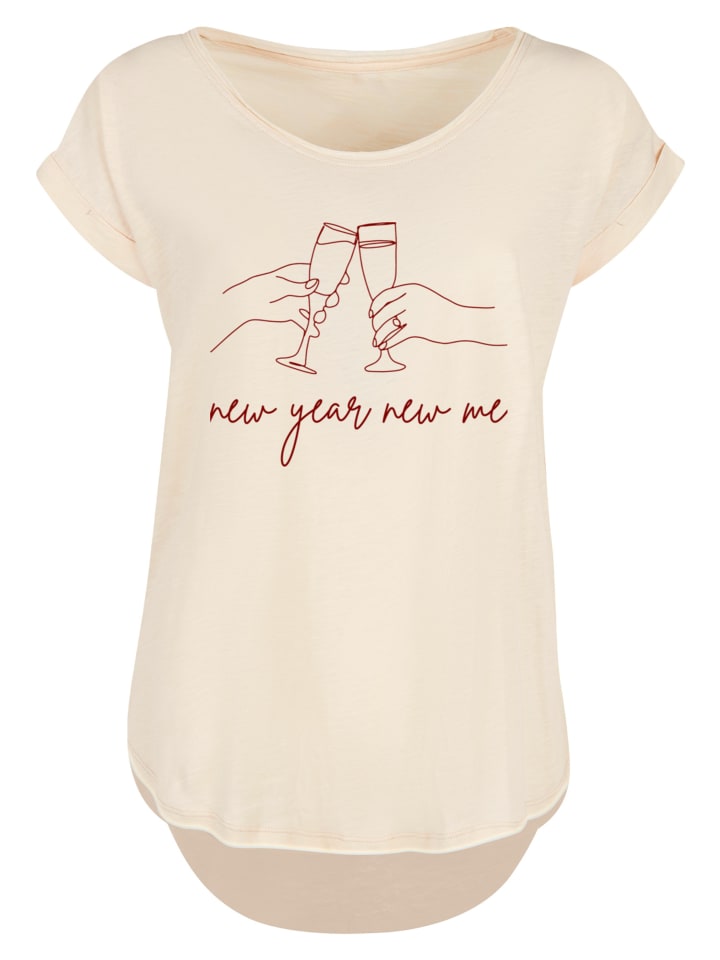 

Длинная футболка с вырезом. Новогодняя вечеринка. Новый год - новая я в Уайтсэнд F4NT4STIC, белый