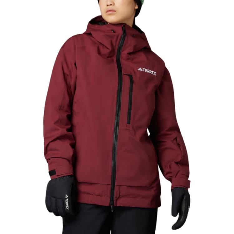 Adidas Женская утепленная куртка Xperior 2L Insulated RAIN.RDY, Dark Shadow Red — фото 3