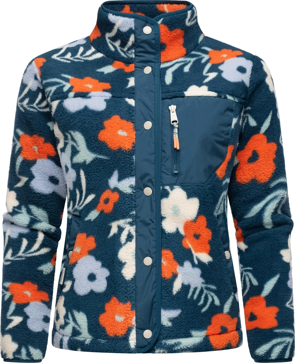 

Плюшевая куртка Ragwear "Appopis Print", без капюшона, эффектная пушистая переходная куртка из флиса тедди, цвет Petrol