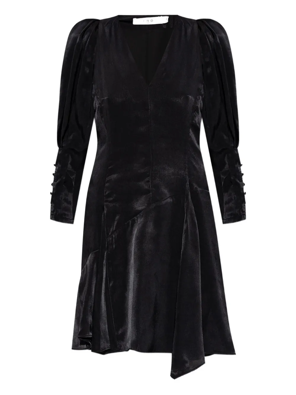 

Платье мини асимметричного кроя с объемными рукавами IRO, черный